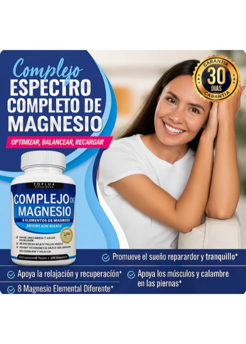 SUPLEMENTO DE MAGNESIO 8 ELEMENTALES DE 1000MG Y 90 CAPSULAS